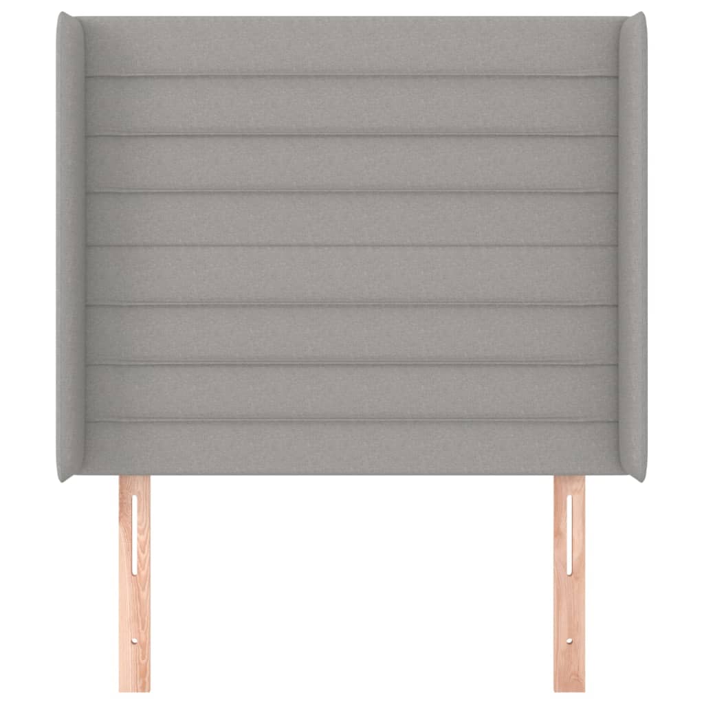 vidaXL Hoofdbord met randen 83x16x118/128 cm stof lichtgrijs afbeelding