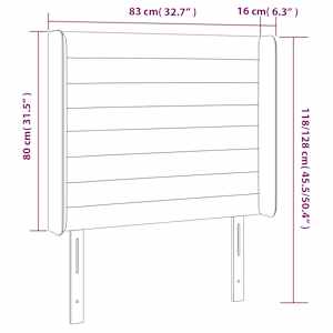 Čelo postele typu ušák světle šedé 83x16x118/128 cm textil - obrázek 9