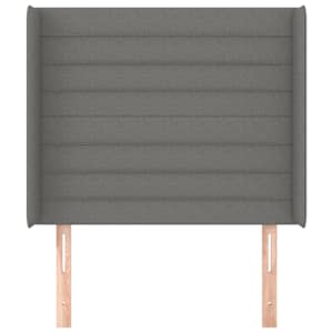 Čelo postele typu ušák tmavě šedé 83x16x118/128 cm textil - obrázek 3