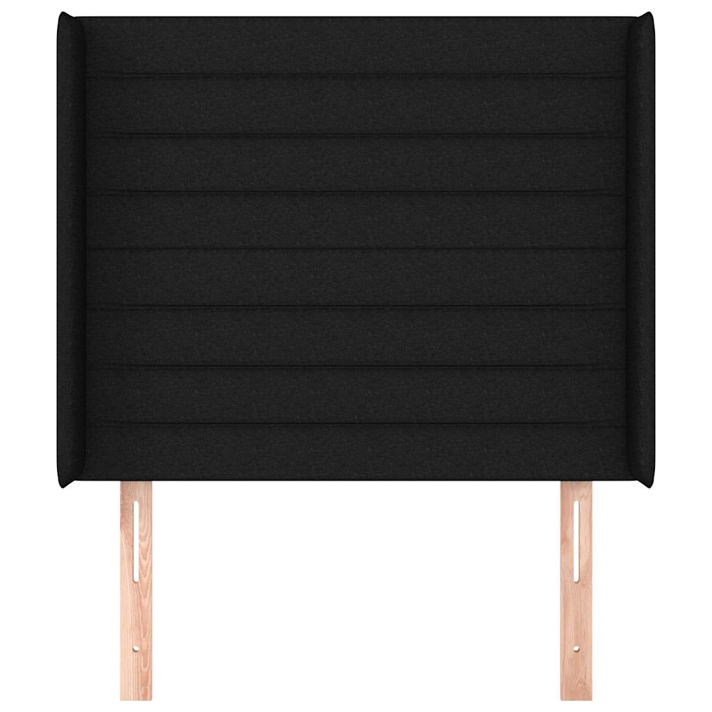 vidaXL Hoofdbord met randen 83x16x118/128 cm stof zwart, foto 2