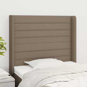 Čelo postele typu ušák taupe 83x16x118/128 cm textil - obrázek 1