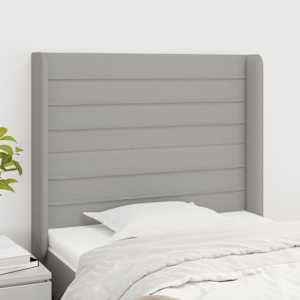 Čelo postele typu ušák světle šedé 93x16x118/128 cm textil - obrázek 1
