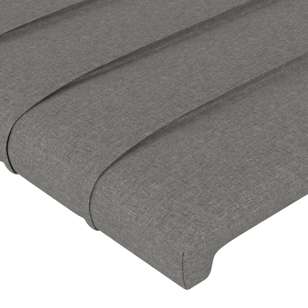 Tăblie de pat cu aripioare gri închis 93x16x118/128 cm textil