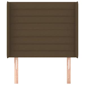 Čelo postele typu ušák tmavě hnědé 93x16x118/128 cm textil - obrázek 3