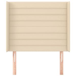Čelo postele typu ušák krémové 93x16x118/128 cm textil - obrázek 3