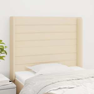 Čelo postele typu ušák krémové 93x16x118/128 cm textil - obrázek 1
