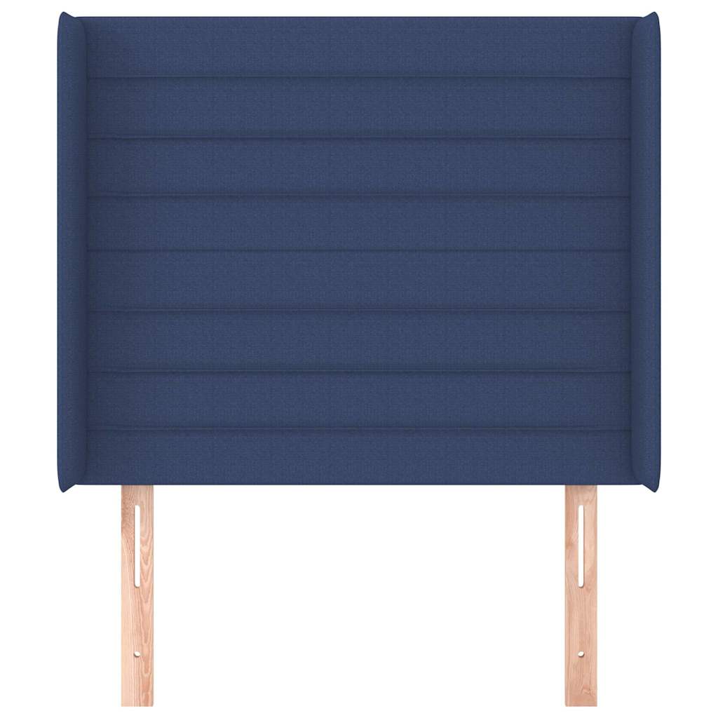 vidaXL Hoofdbord met randen 93x16x118/128 cm stof blauw, foto 2