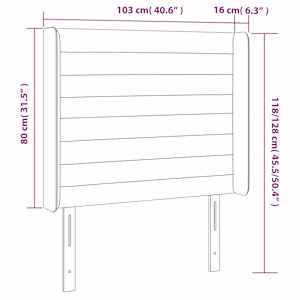 Čelo postele typu ušák světle šedé 103x16x118/128 cm textil - obrázek 9
