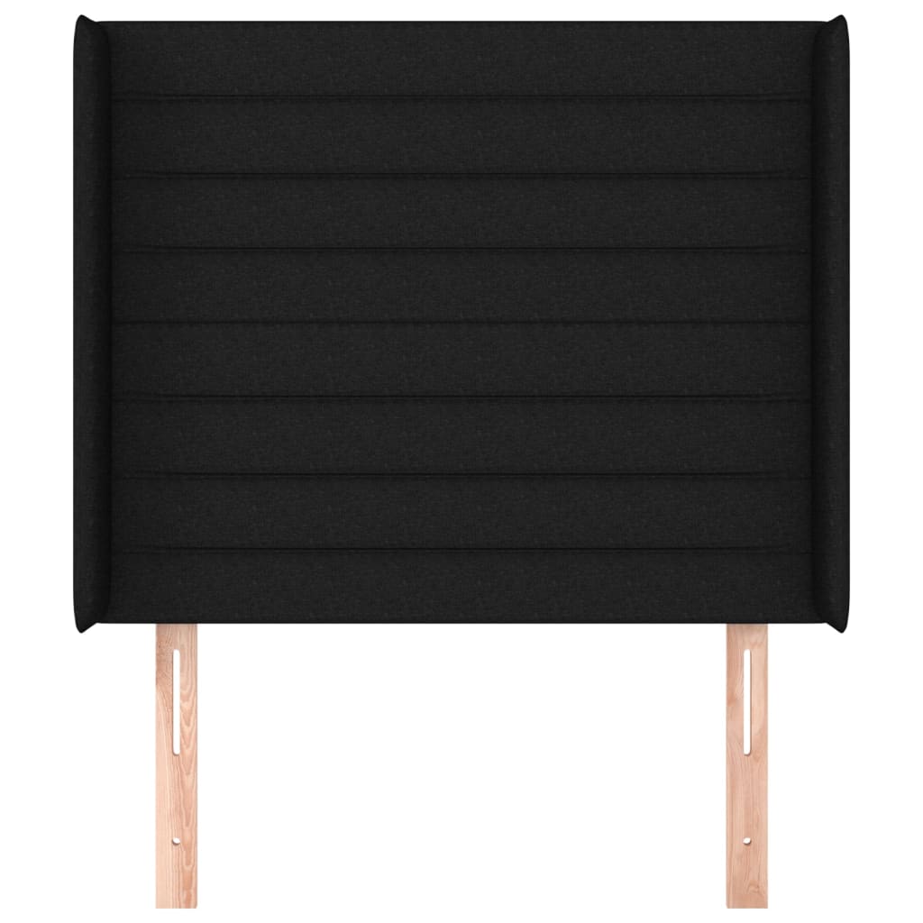 vidaXL Hoofdbord met randen 103x16x118/128 cm stof zwart afbeelding