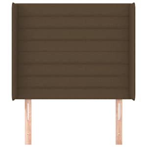 Čelo postele typu ušák tmavě hnědé 103x16x118/128 cm textil - obrázek 3