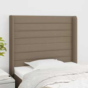 Vzglavje z ušesi taupe 103x16x118/128 cm blago