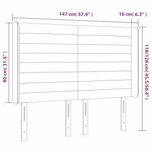 Čelo postele typu ušák černé 147x16x118/128 cm textil - obrázek 9