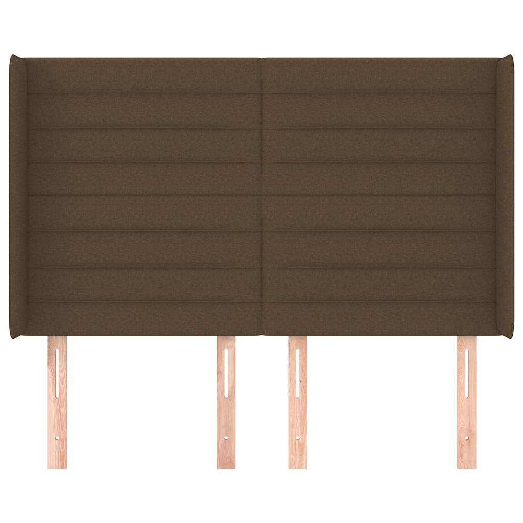 vidaXL Hoofdbord met randen 147x16x118/128 cm stof donkerbruin bruin, foto 2
