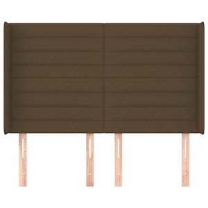 Čelo postele typu ušák tmavě hnědé 147x16x118/128 cm textil - obrázek 3