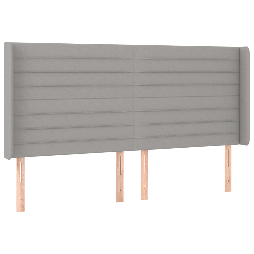 vidaXL Čelo postele typu ušák světle šedé 163x16x118/128 cm textil