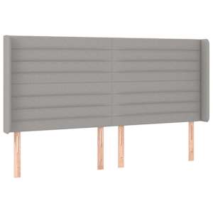 Čelo postele typu ušák světle šedé 163x16x118/128 cm textil - obrázek 2