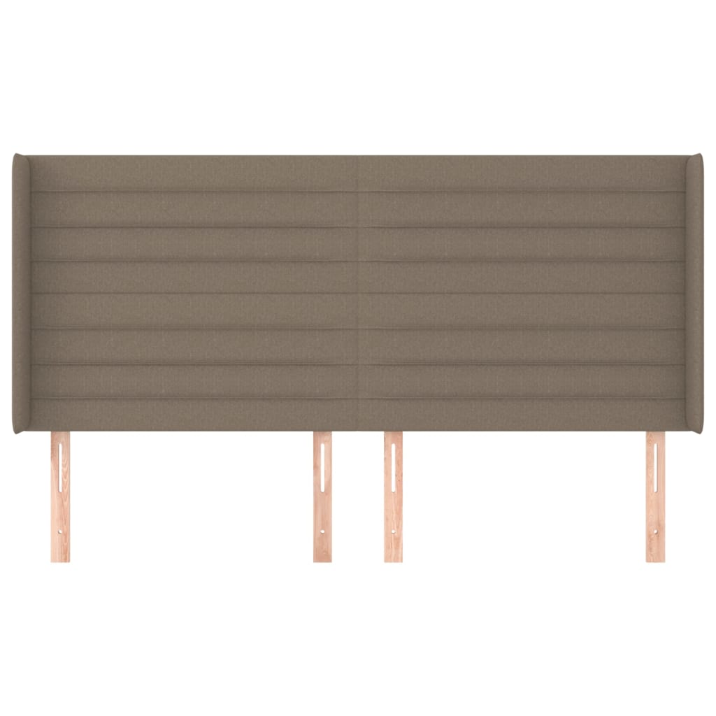 vidaXL Hoofdbord met randen 163x16x118/128 cm stof taupe afbeelding