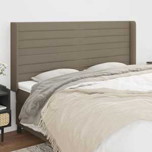 Vzglavje z ušesi taupe 163x16x118/128 cm blago