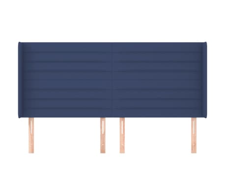 vidaXL T&ecirc;te de lit avec oreilles Bleu 163x16x118/128 cm Tissu