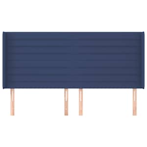 vidaXL T&ecirc;te de lit avec oreilles Bleu 163x16x118/128 cm Tissu
