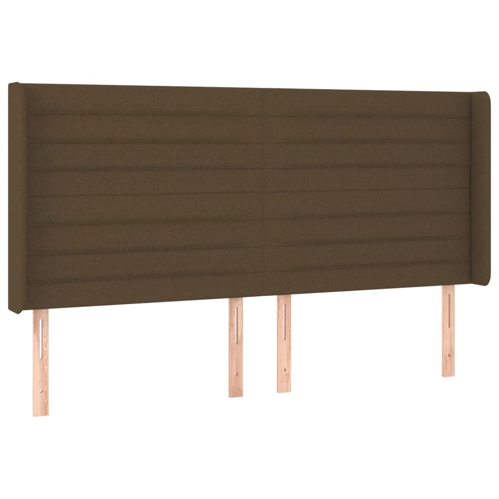 vidaXL Čelo postele typu ušák tmavě hnědé 183x16x118/128 cm textil