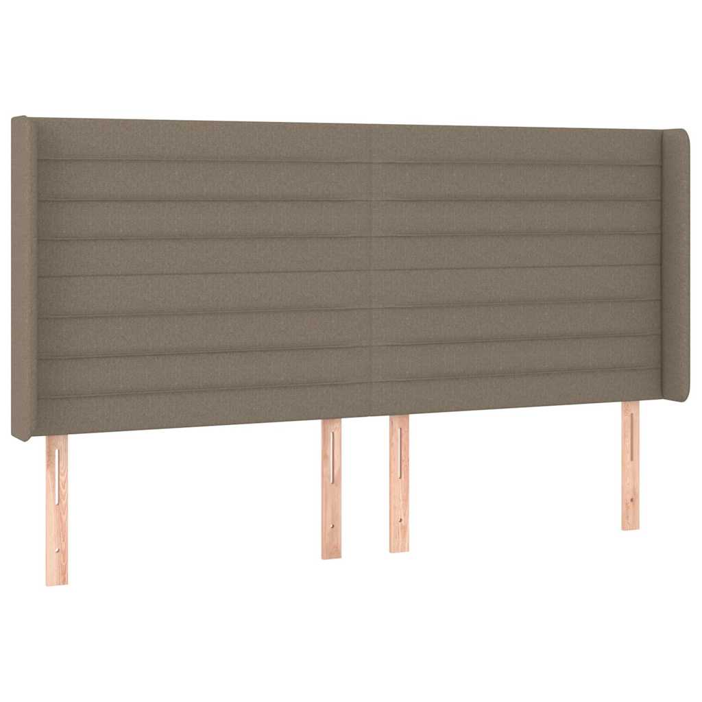 vidaXL Hoofdbord met randen 183x16x118/128 cm stof taupe, foto 3