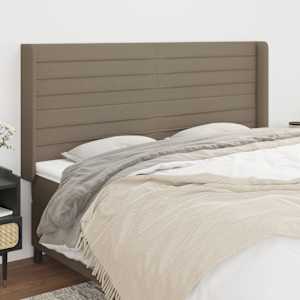 Čelo postele typu ušák taupe 183x16x118/128 cm textil - obrázek 1