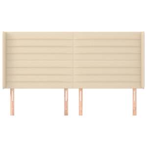 Čelo postele typu ušák krémové 183x16x118/128 cm textil - obrázek 3