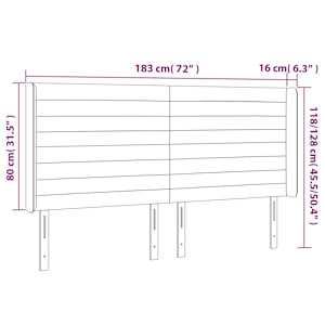 Čelo postele typu ušák krémové 183x16x118/128 cm textil - obrázek 9