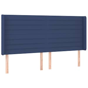 Čelo postele typu ušák modré 183x16x118/128 cm textil - obrázek 2