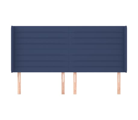 vidaXL Hoofdbord met randen 183x16x118/128 cm stof blauw