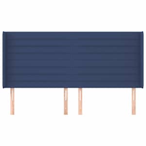 Čelo postele typu ušák modré 183x16x118/128 cm textil - obrázek 3