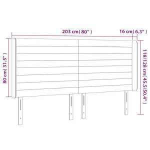 Čelo postele typu ušák světle šedé 203x16x118/128 cm textil - obrázek 9