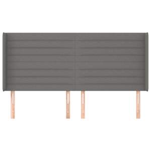Čelo postele typu ušák tmavě šedé 203x16x118/128 cm textil - obrázek 3