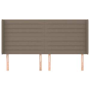 vidaXL T&ecirc;te de lit avec oreilles Taupe 203x16x118/128 cm Tissu