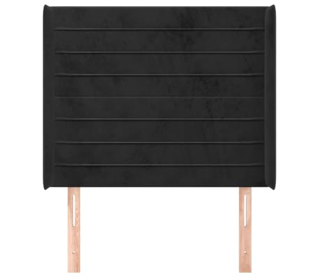 vidaXL T&ecirc;te de lit avec oreilles Noir 83x16x118/128 cm Velours