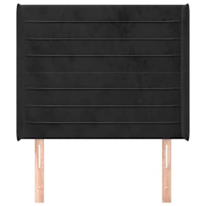 vidaXL T&ecirc;te de lit avec oreilles Noir 83x16x118/128 cm Velours