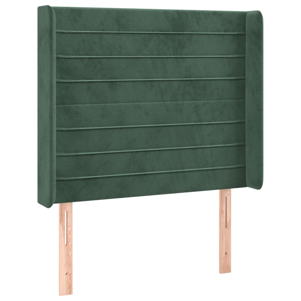 vidaXL Čelo postele typu ušák tmavě zelené 83x16x118/128 cm samet