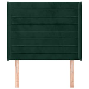 vidaXL T&ecirc;te de lit avec oreilles Vert fonc&eacute; 83x16x118/128 cm Velours
