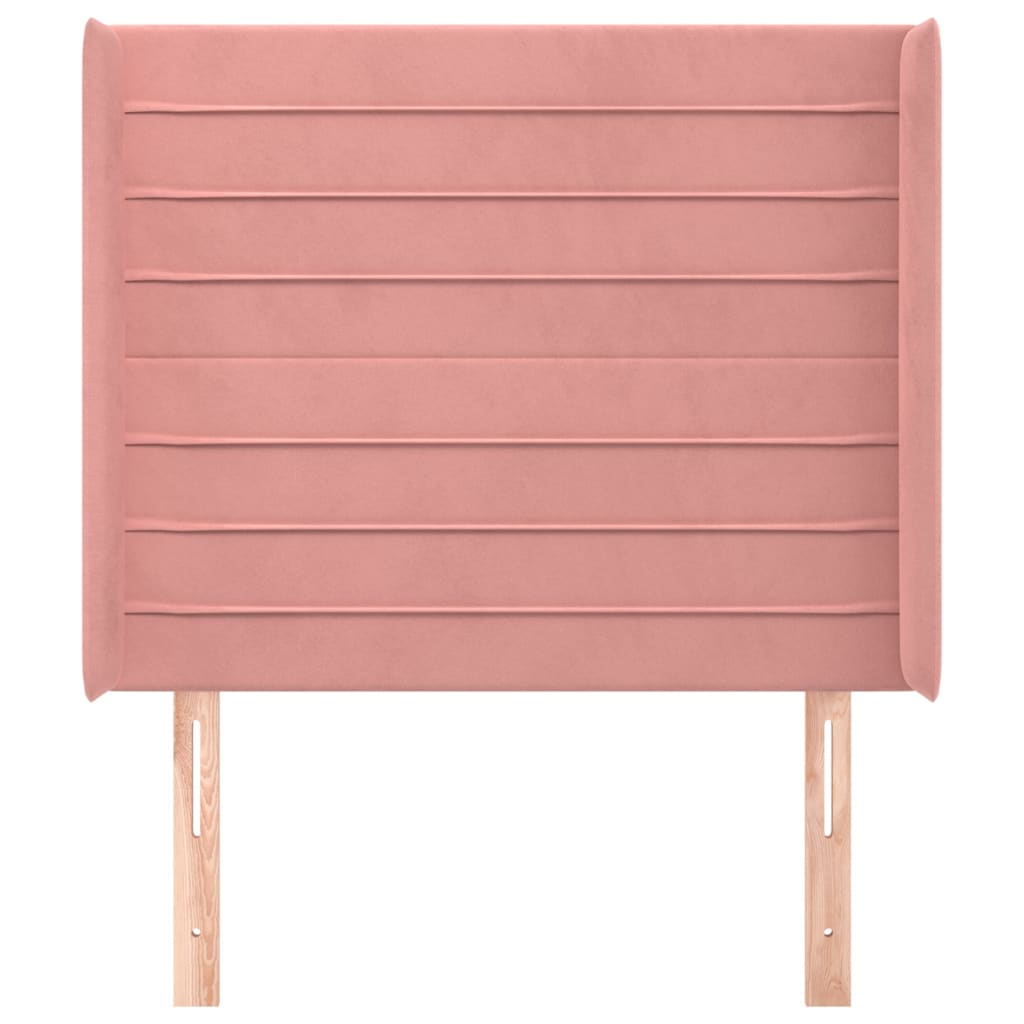 vidaXL Hoofdbord met randen 83x16x118/128 cm fluweel roze afbeelding