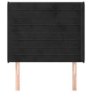 Čelo postele typu ušák černé 93x16x118/128 cm samet - obrázek 3