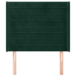 vidaXL Tăblie pat cu aripioare verde &icirc;nchis 93x16x118/128 cm catifea