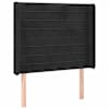 vidaXL voodipeats servadega, must, 103x16x118/128 cm, samet