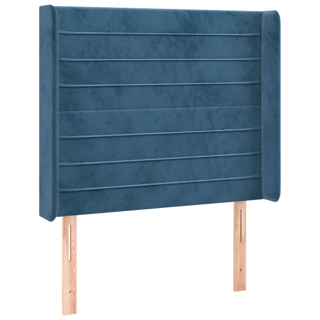 vidaXL Čelo postele typu ušák tmavě modrá 103x16x118/128 cm samet