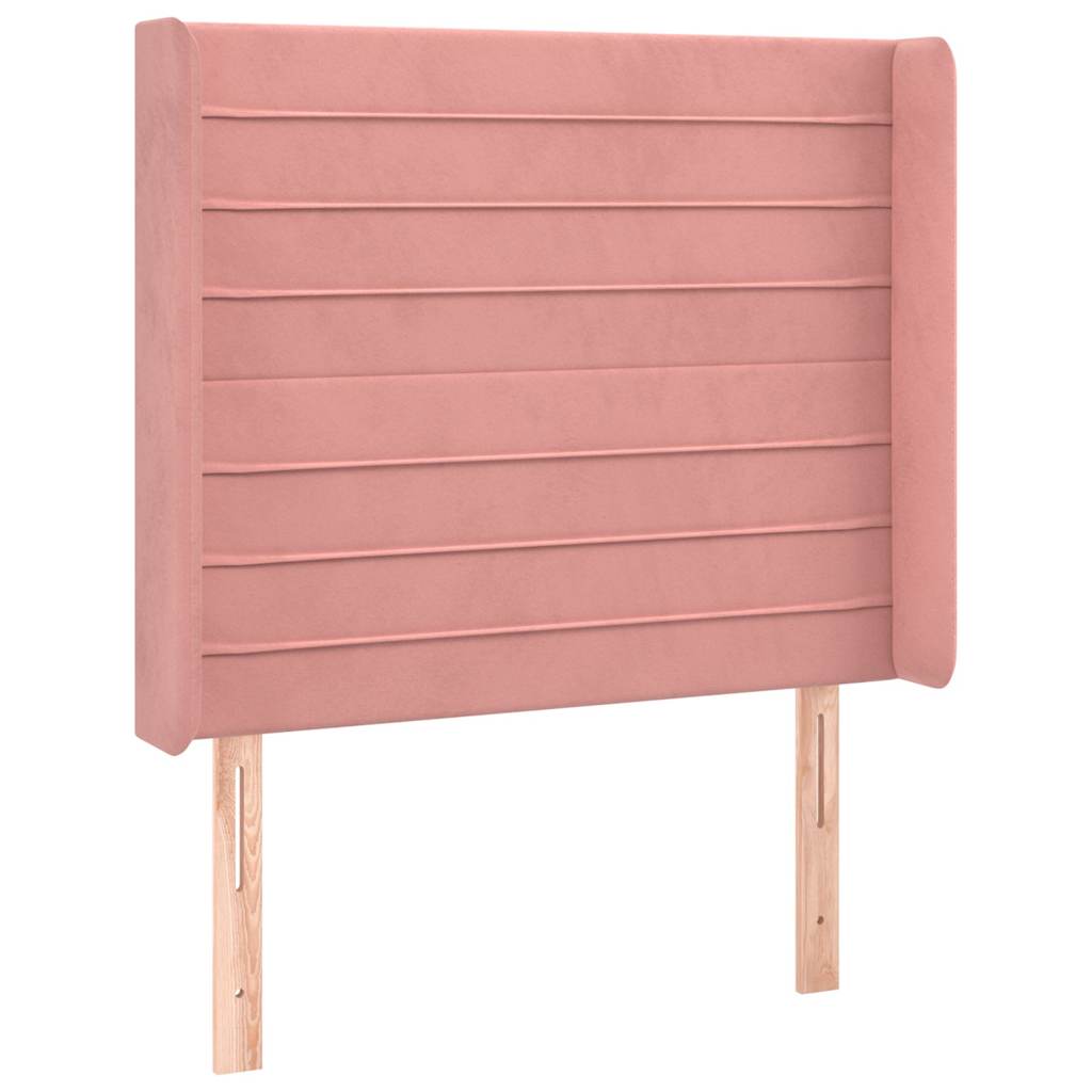 vidaXL Hoofdbord met randen 103x16x118/128 cm fluweel roze, foto 3