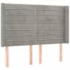 vidaXL voodipeats servadega, helehall, 147x16x118/128 cm, samet