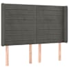 vidaXL voodipeats servadega, tumehall, 147x16x118/128 cm, samet