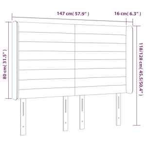 Čelo postele typu ušák tmavě zelená 147x16x118/128 cm samet - obrázek 7
