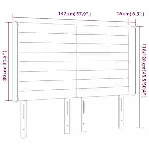 Čelo postele typu ušák tmavě modrá 147x16x118/128 cm samet - obrázek 9