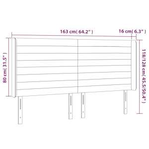 Čelo postele typu ušák černé 163x16x118/128 cm samet - obrázek 9
